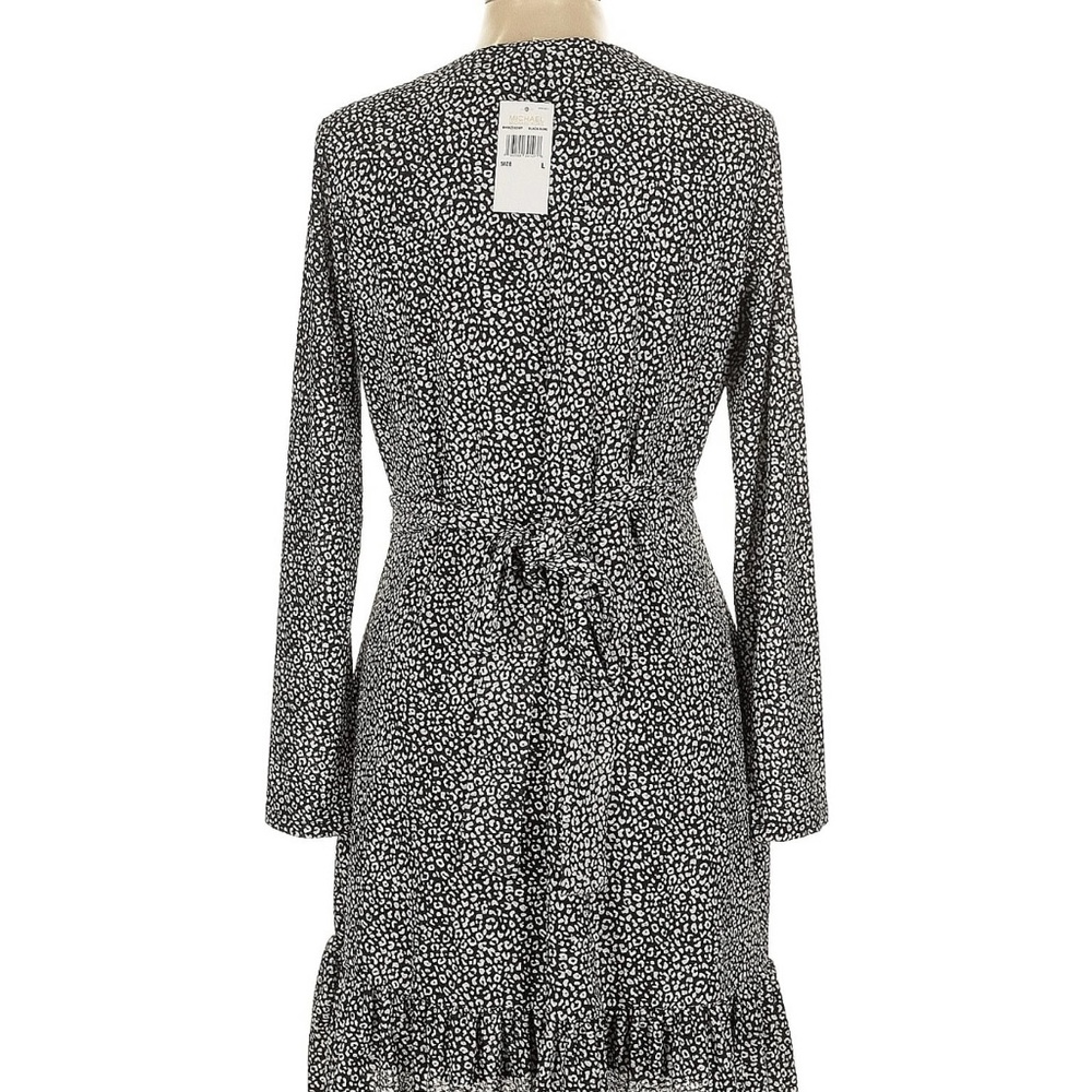 NWT Michael Kors Black and White Wrap Dress - Picture 2 of 6
